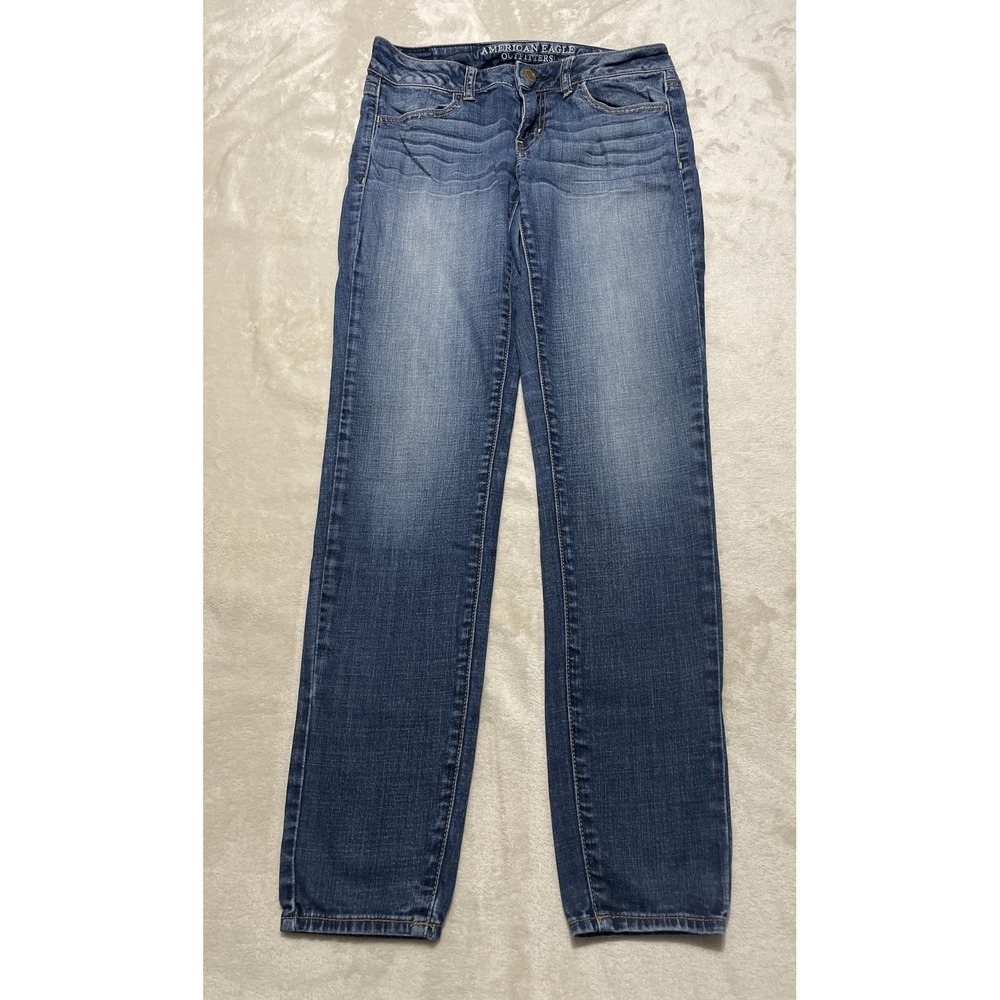 American Eagle Jegging Jeans Womens Size 2 Blue Denim Super Stretch Regular